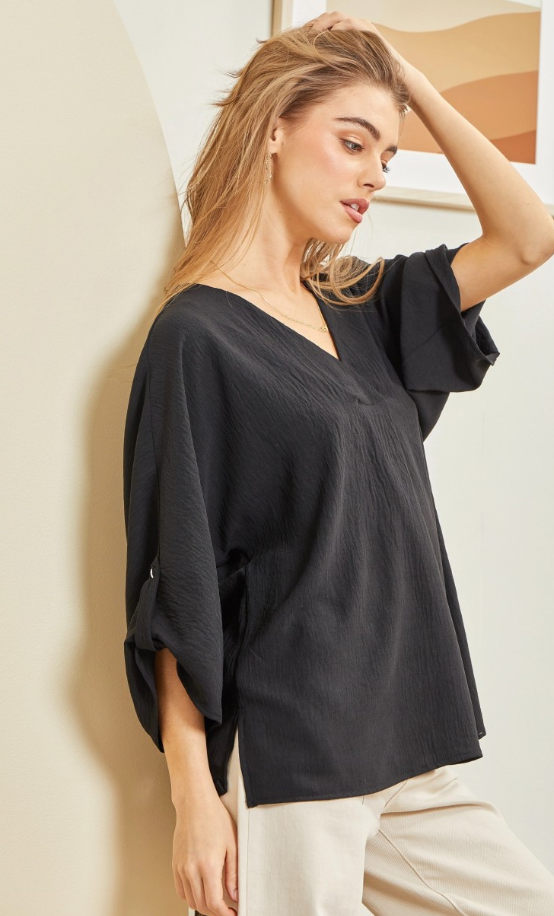 Let Me Work It Blouse - Black