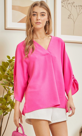 Let Me Work It Blouse - Barbie Pink