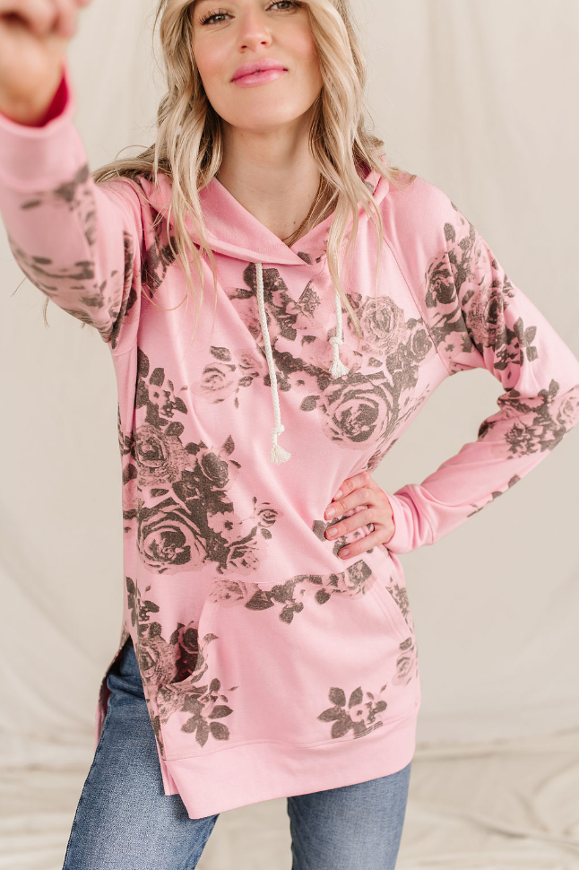 Ampersand Avenue SideSlit Hoodie - Smell The Roses