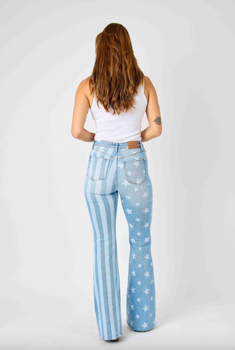 Judy Blue Stars & Stripes Bleach Flare