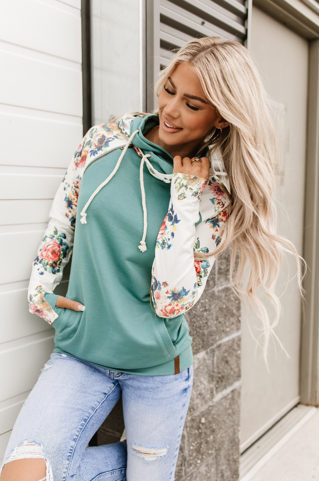Ampersand Avenue Doublehood Sweatshirt Once Floral