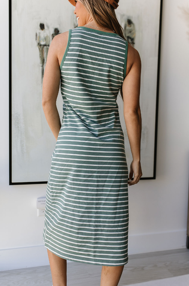 Ampersand Avenue Striped Midi Dress - Sweet Mint