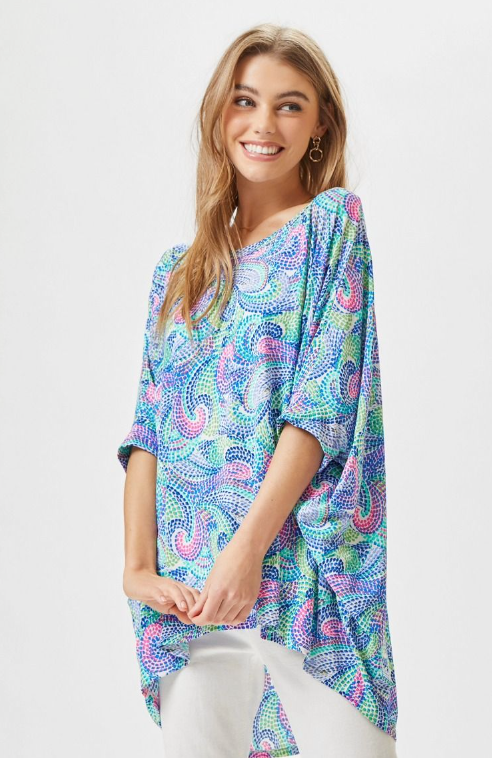 Feeling Free Tunic Top - Royal Multi