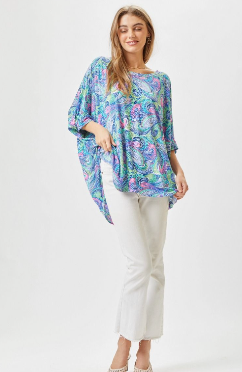 Feeling Free Tunic Top - Royal Multi