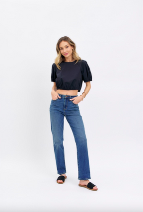 Judy Blue Lightly Distressed Girlfriend Jeans