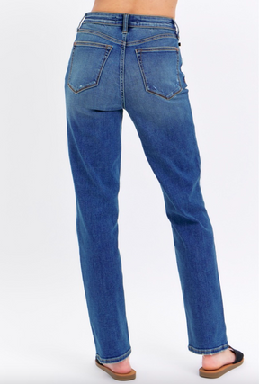 Judy Blue Lightly Distressed Girlfriend Jeans