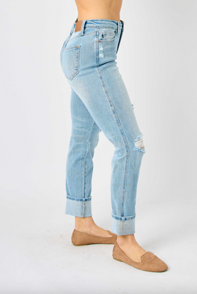 Judy Blue Star Pocket Girlfriend Jeans