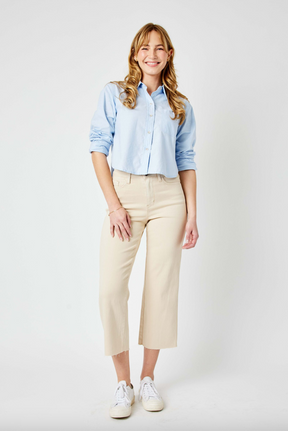 Judy Blue Wide Leg Crop - Bone