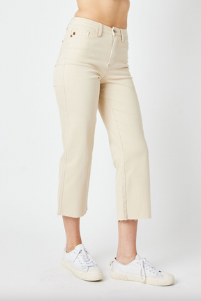 Judy Blue Wide Leg Crop - Bone