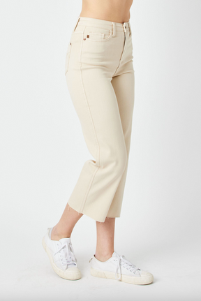 Judy Blue Wide Leg Crop - Bone