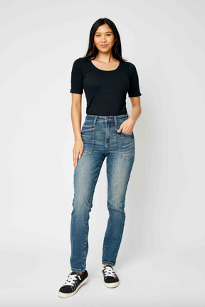 Judy Blue Front Pocket Relaxed Jeans