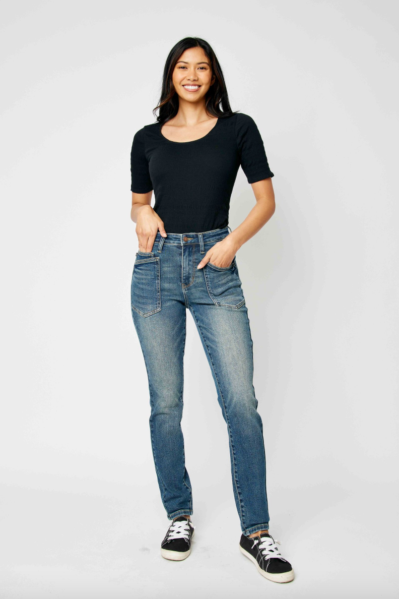 Judy Blue Front Pocket Relaxed Jeans