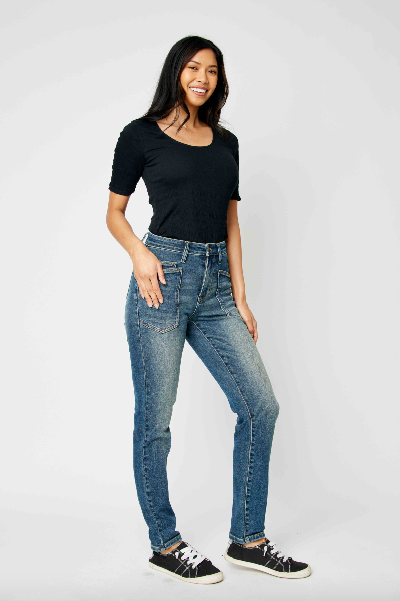 Judy Blue Front Pocket Relaxed Jeans