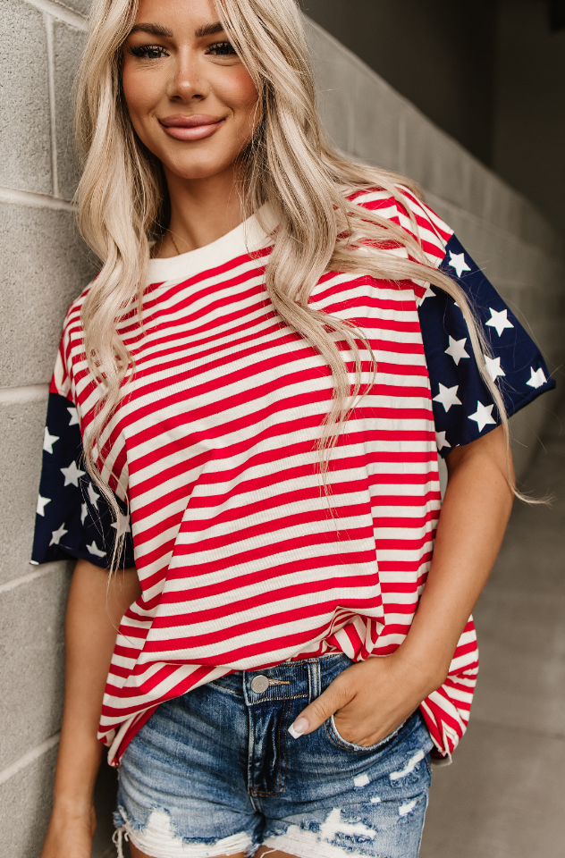Ampersand Avenue Boyfriend Tee - Little Miss USA