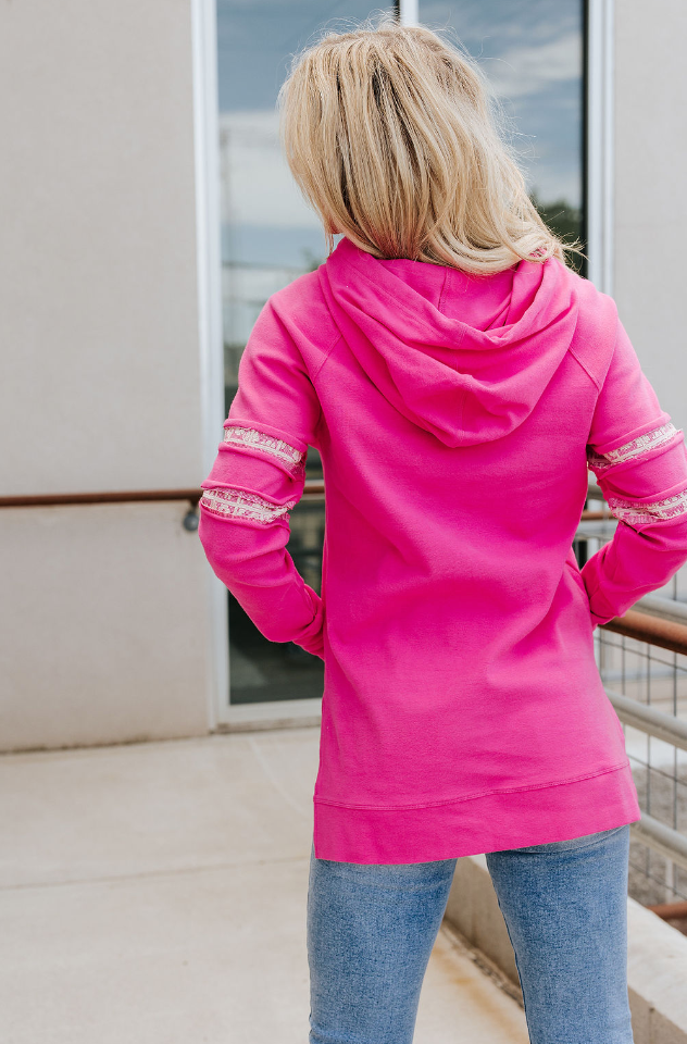 Ampersand Avenue SideSlit Hoodie - Made For You - Pink