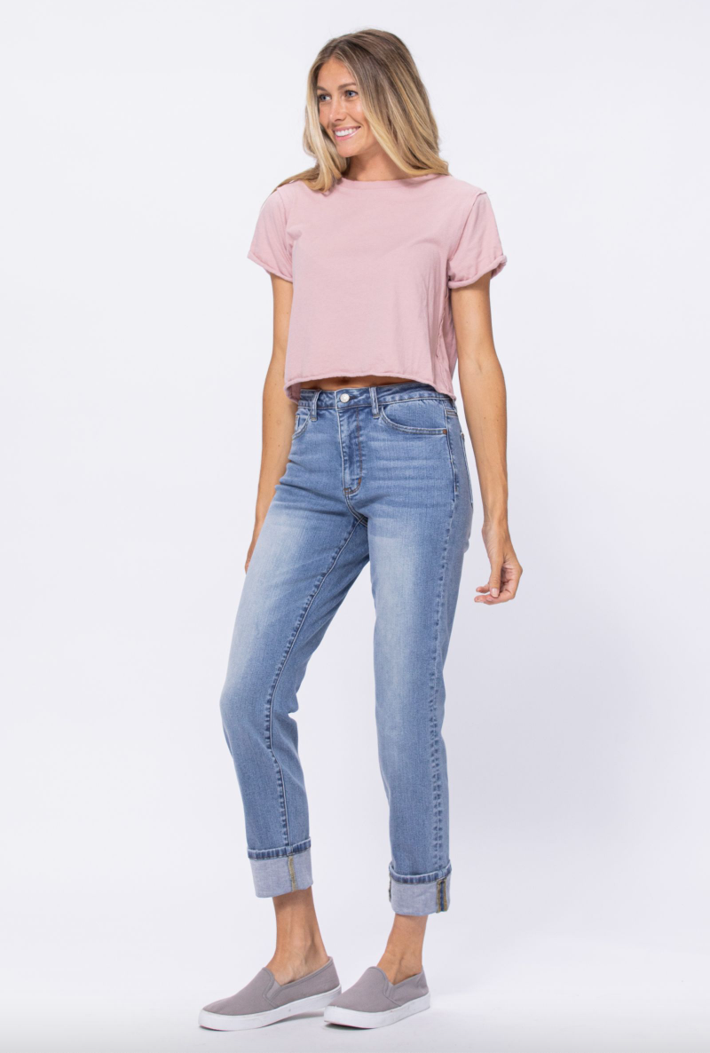 Judy Blue Vintage Wash Boyfriend Jeans