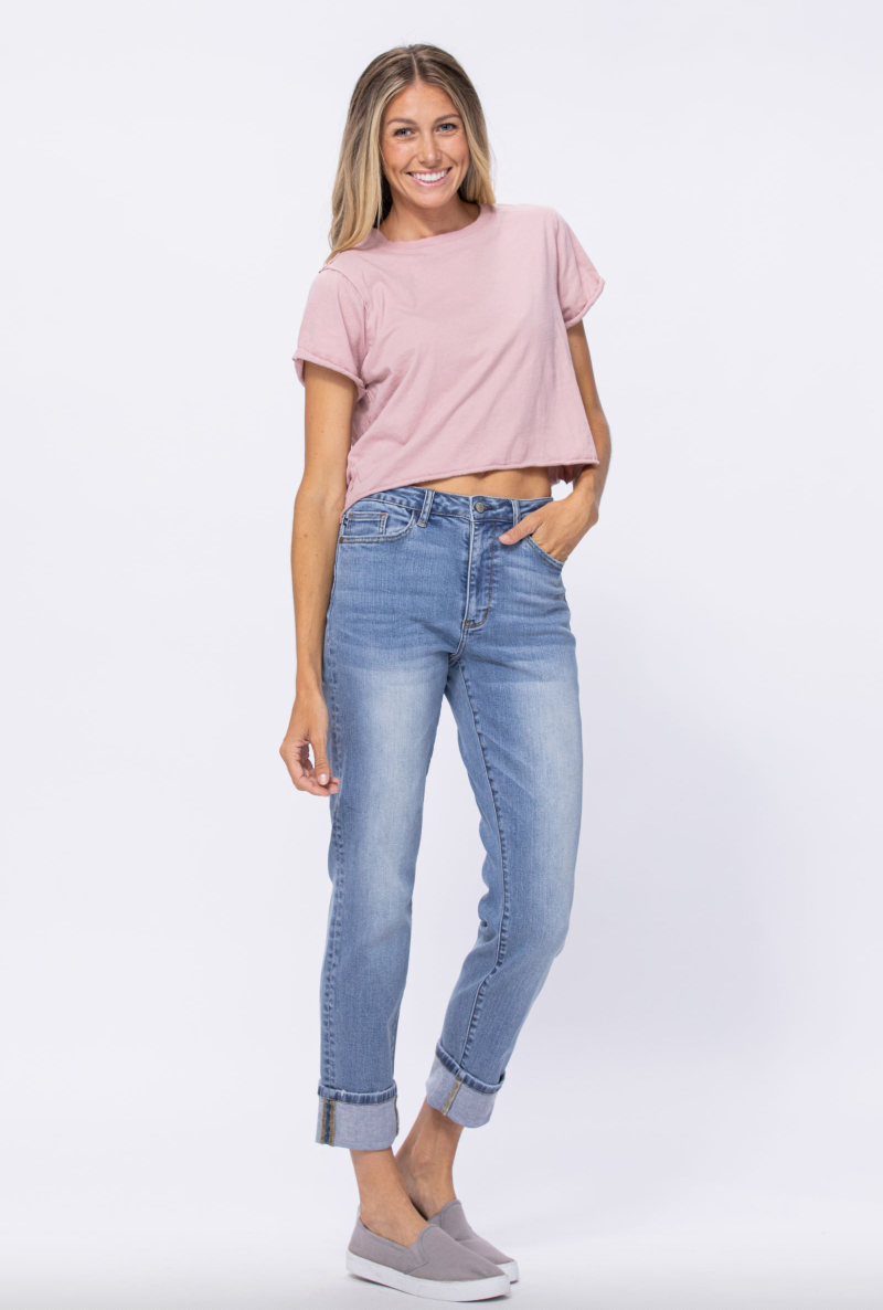 Judy Blue Vintage Wash Boyfriend Jeans