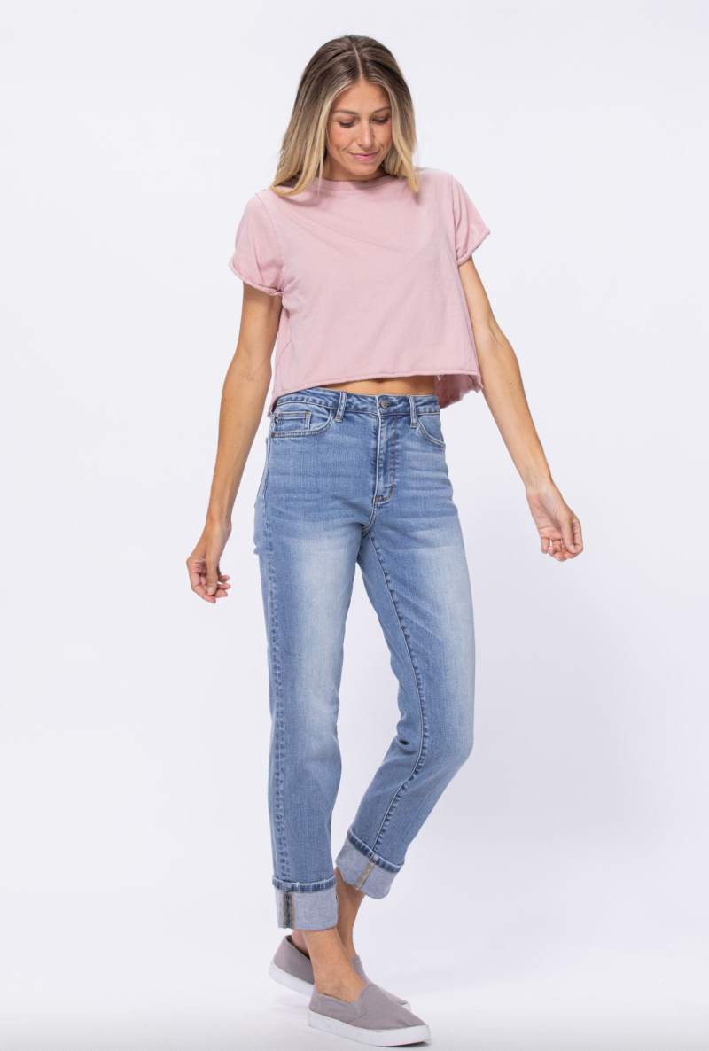 Judy Blue Vintage Wash Boyfriend Jeans