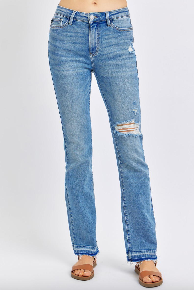 Judy Blue Release Hem Destroyed Bootcut Jeans