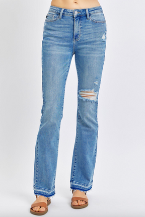 Judy Blue Release Hem Destroyed Bootcut Jeans