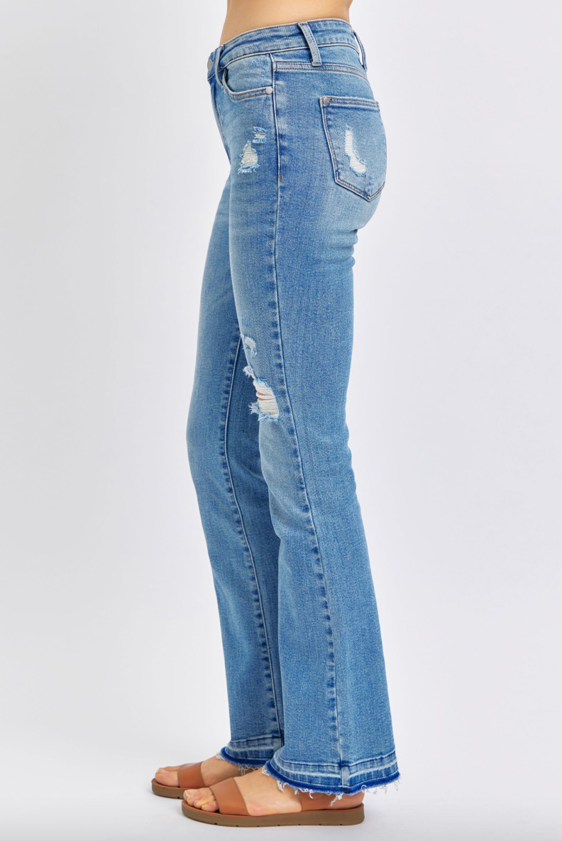 Judy Blue Release Hem Destroyed Bootcut Jeans