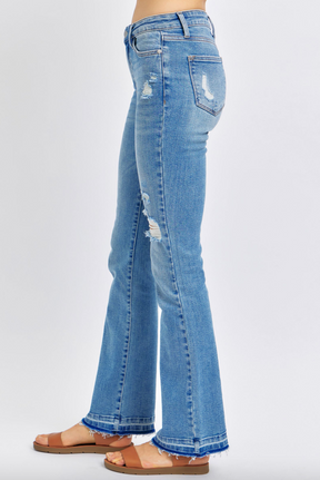 Judy Blue Release Hem Destroyed Bootcut Jeans