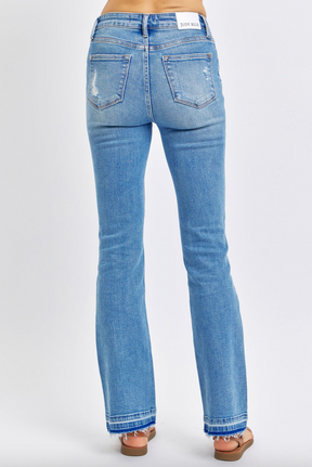 Judy Blue Release Hem Destroyed Bootcut Jeans