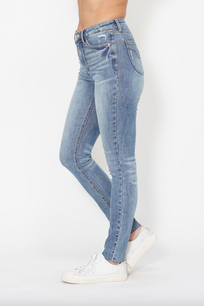 Judy Blue Tummy Control Shield Pocket Skinny Jeans