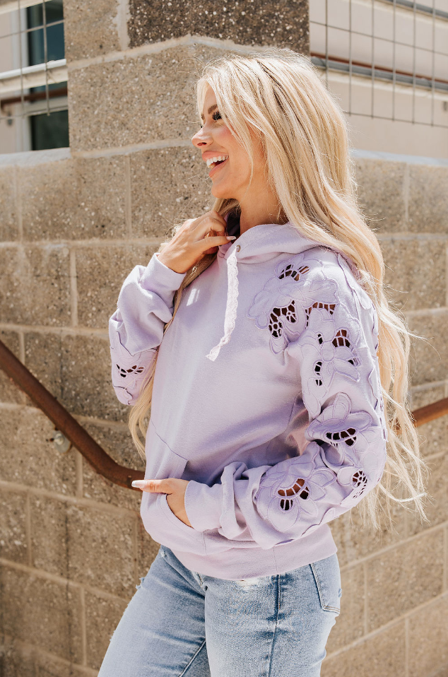 Ampersand Avenue University Hoodie - Love Story - Lilac