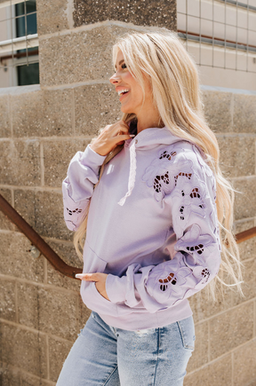 Ampersand Avenue University Hoodie - Love Story - Lilac