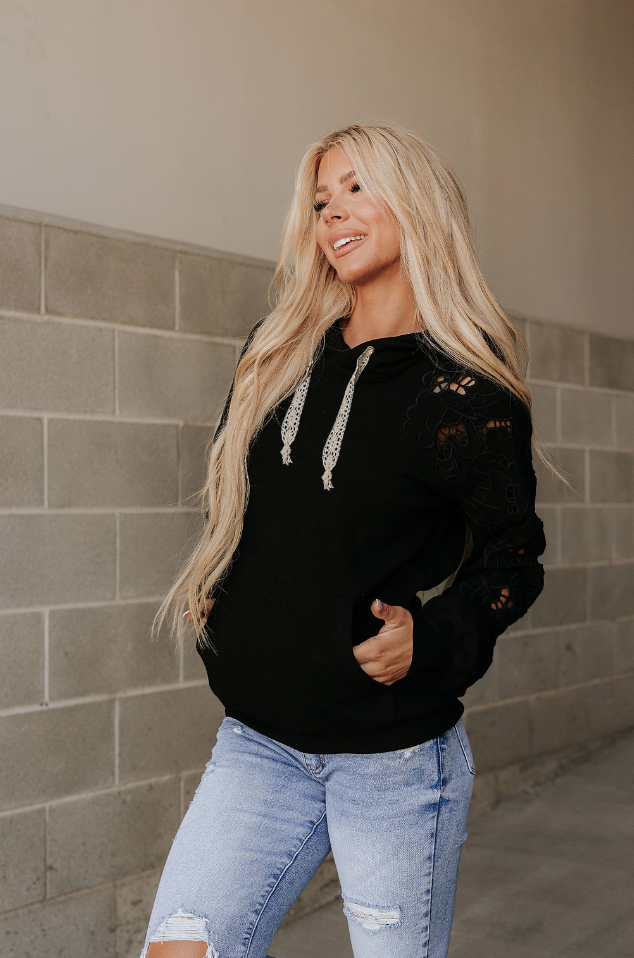 Ampersand Avenue University Hoodie - Love Story - Black