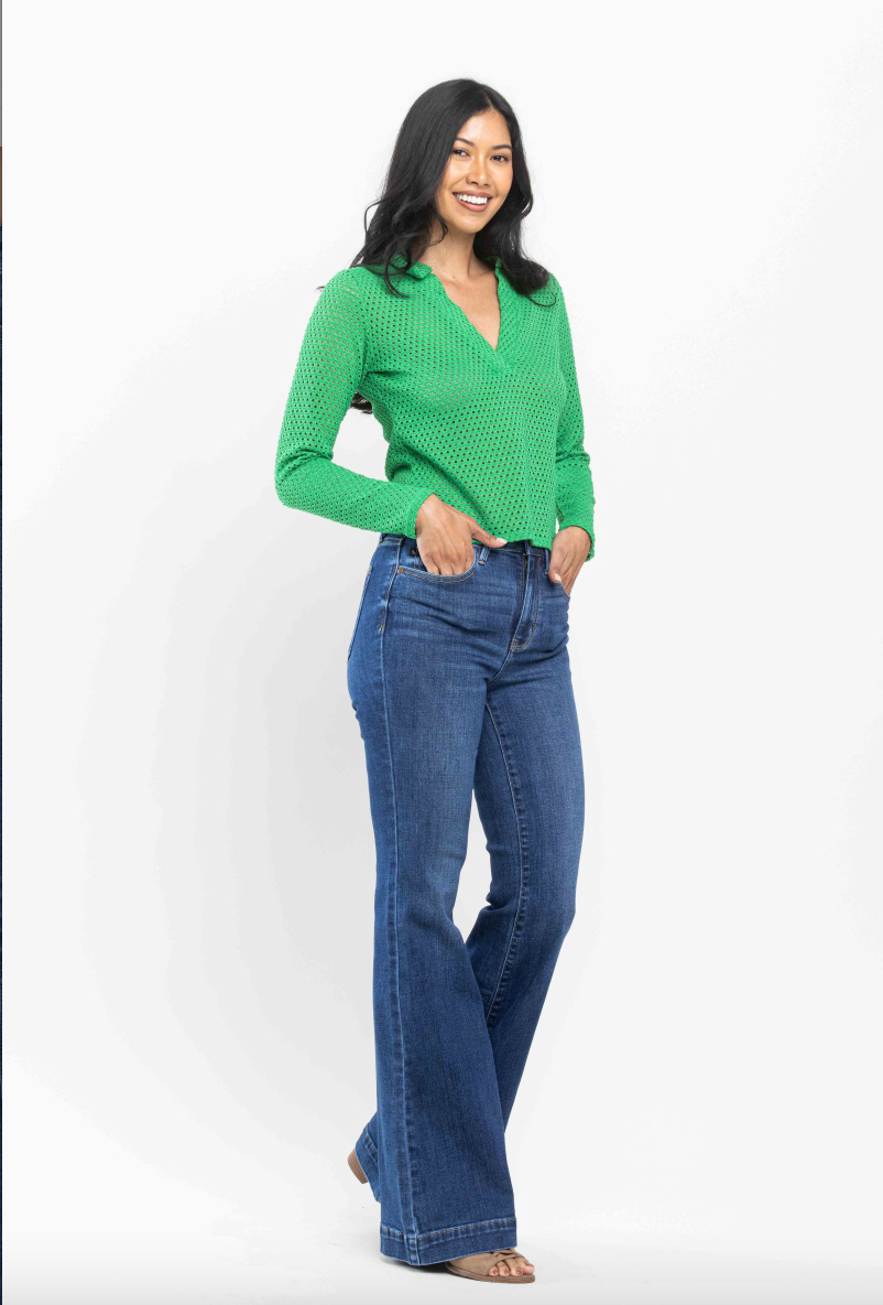 Judy Blue Wide Hem Trouser Flare Jeans