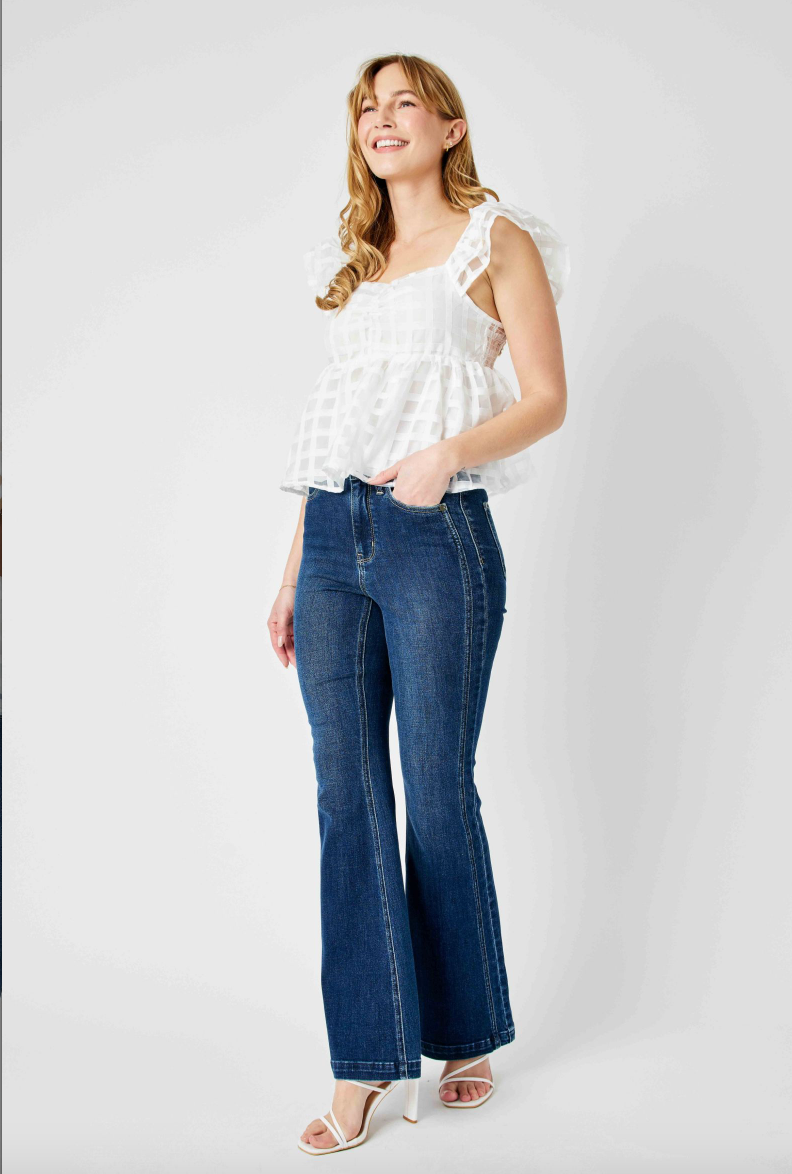 Judy Blue Angled Side Seam Flare Jeans