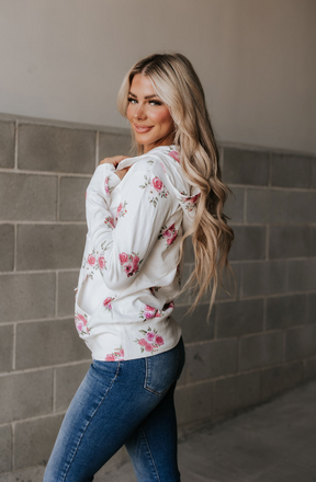 Ampersand Avenue Halfzip Sweatshirt - Garden Bloom