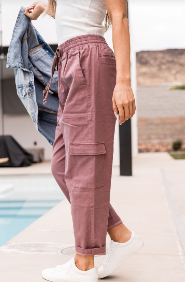 Ampersand Avenue Cargo Crop - Mauve