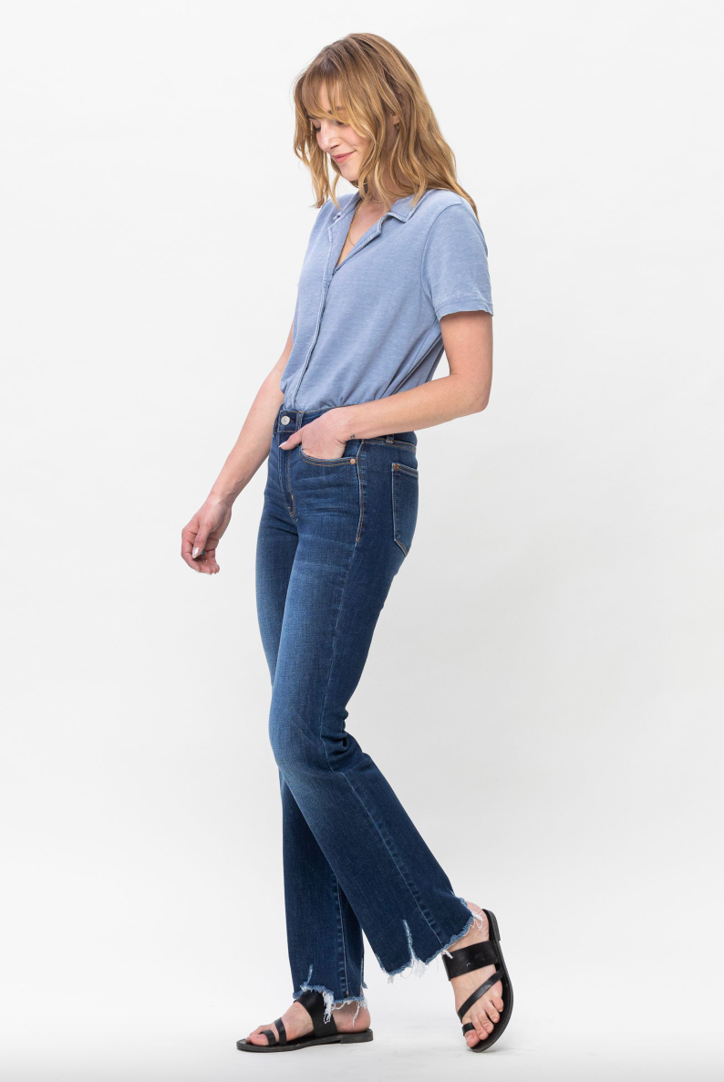 Judy Blue Distressed Hem Bootcut Jeans