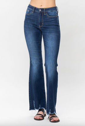 Judy Blue Distressed Hem Bootcut Jeans