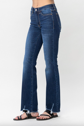 Judy Blue Distressed Hem Bootcut Jeans