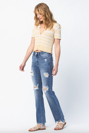 Judy Blue Destroy Straight Leg Jeans