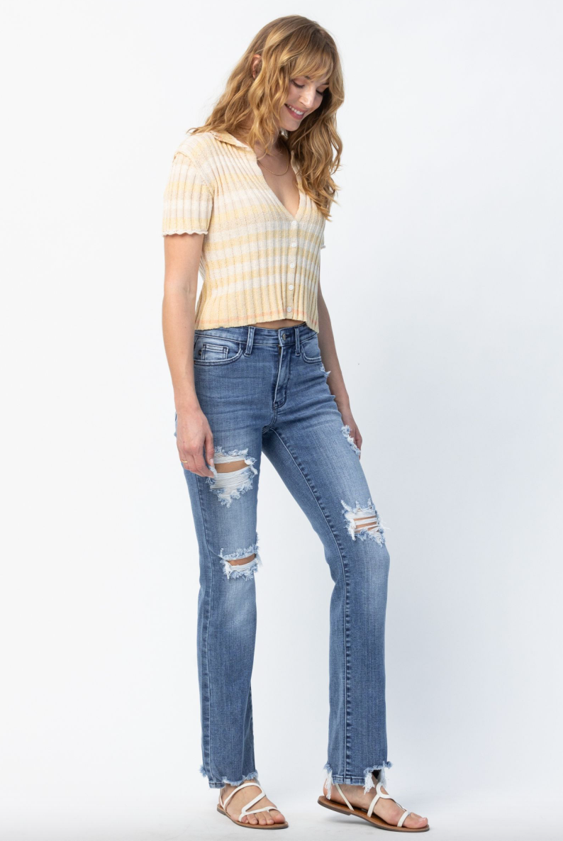 Judy Blue Destroy Straight Leg Jeans