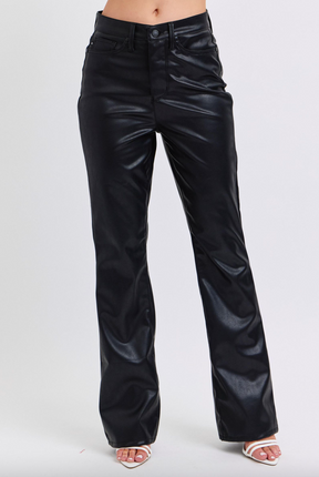 Judy Blue Tummy Control Faux Leather Bootcut Pants