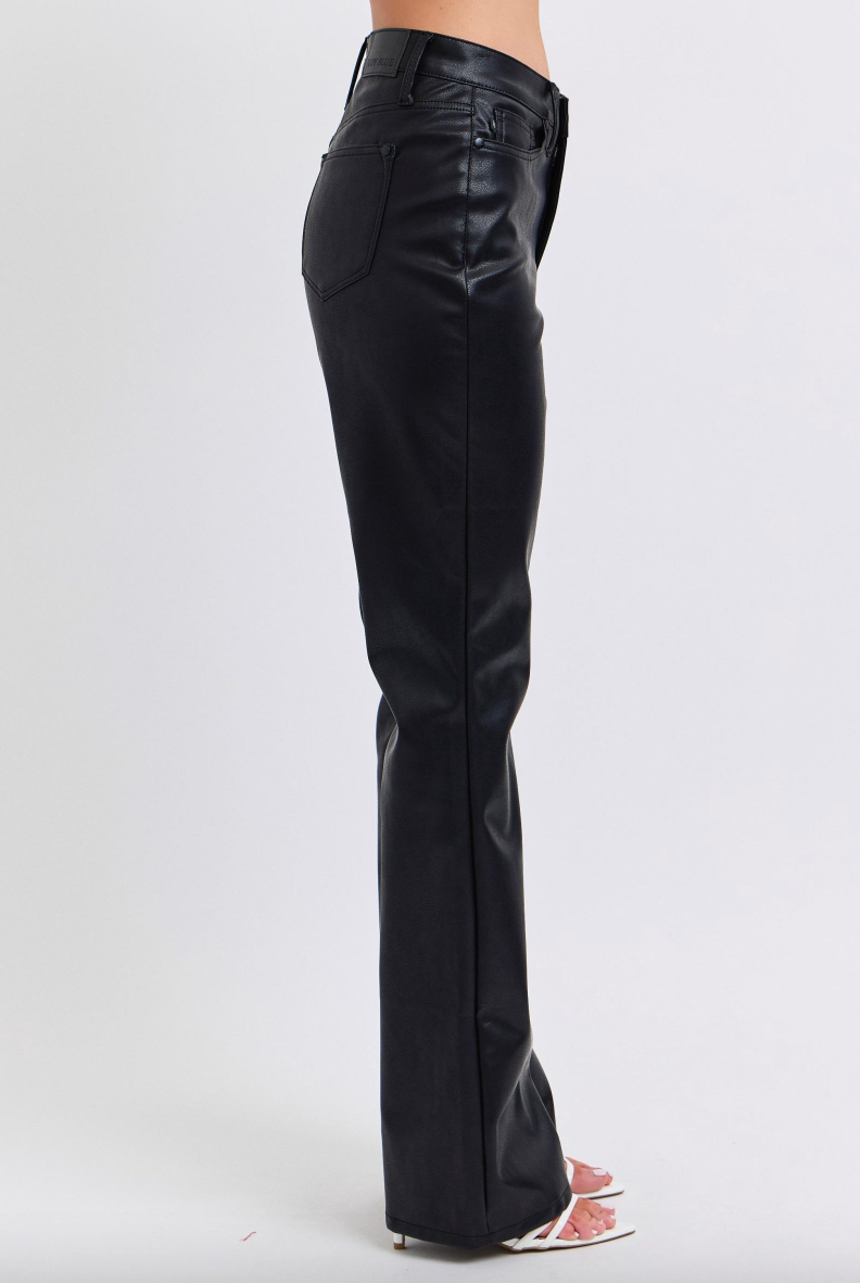 Judy Blue Tummy Control Faux Leather Bootcut Pants