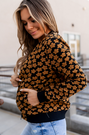 Ampersand Avenue Flower Bomb-er Jacket - Mustard