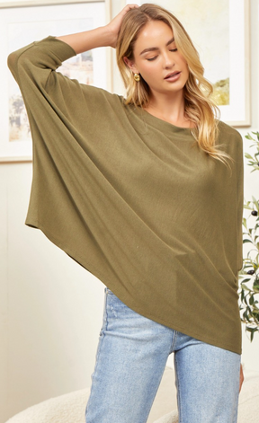 Said It All Boxy Top - Olive