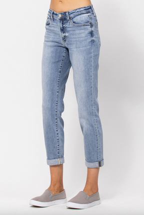 Judy Blue Bleach Wash Boyfriend Jeans