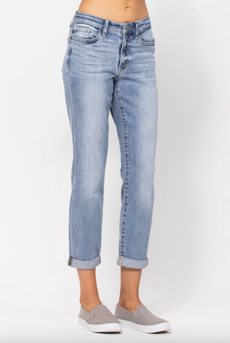 Judy Blue Bleach Wash Boyfriend Jeans