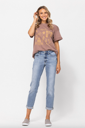 Judy Blue Bleach Wash Boyfriend Jeans