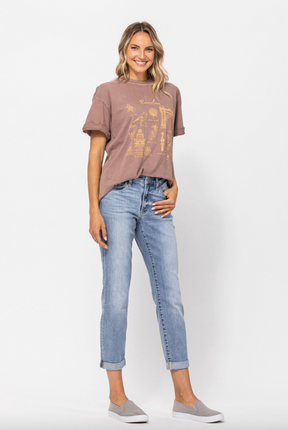 Judy Blue Bleach Wash Boyfriend Jeans