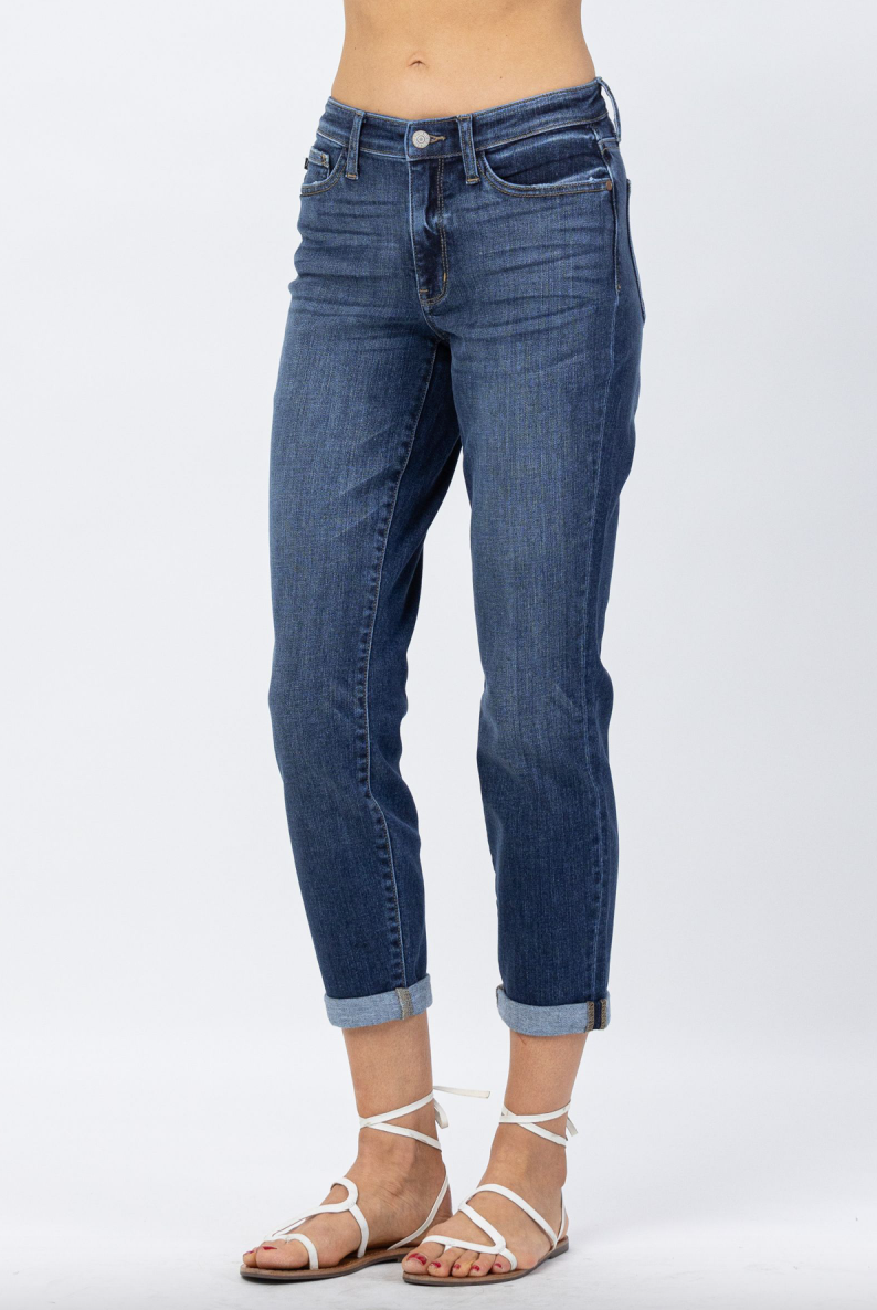 Judy Blue Boyfriend Jeans - Dark Wash