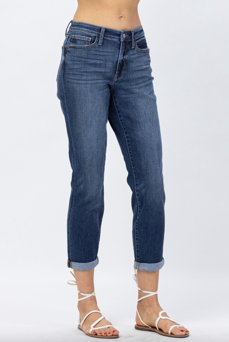 Judy Blue Boyfriend Jeans - Dark Wash